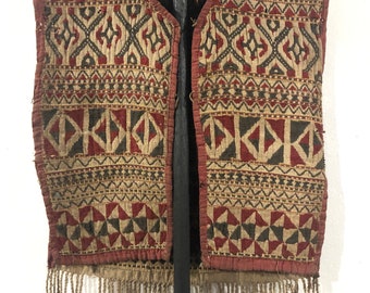 100yrs old antique Iban Dayak sulam technic jacket/vest Borneo