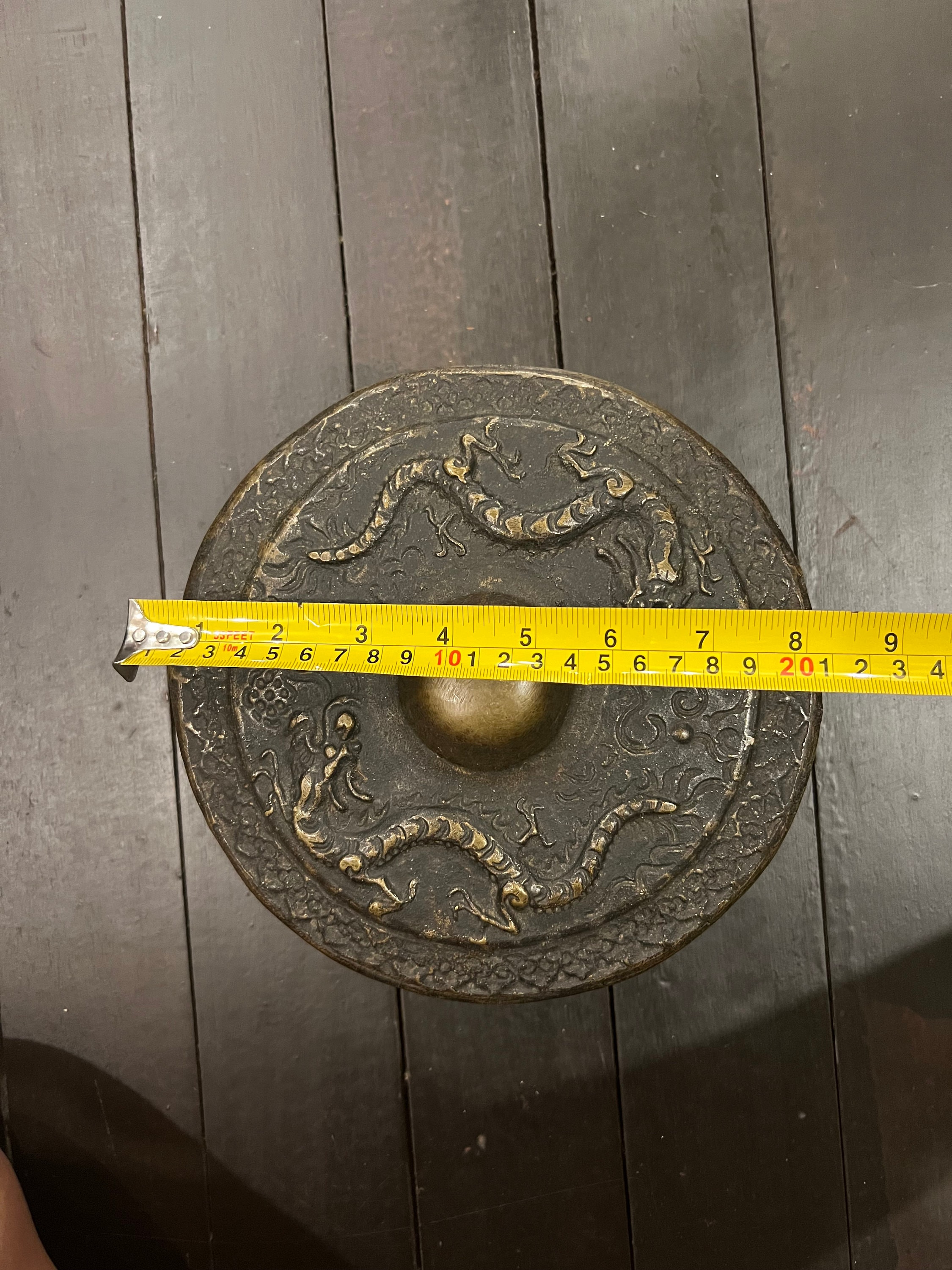 Old Brass Musical Instruments/gong With 2 Dragon Motif From Dayak Iban ...