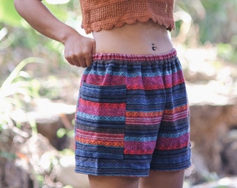 Cotton Boho Shorts: Women's Vintage Casual Summer Outfit