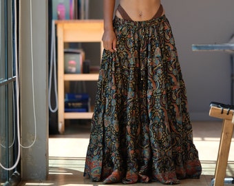 Cotton Gauze Maxi Skirt: Long Boho Skirt, Breathable Muslin