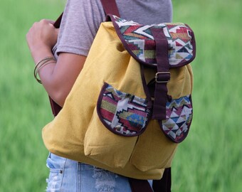 Linen Backpack: Women display picture 3