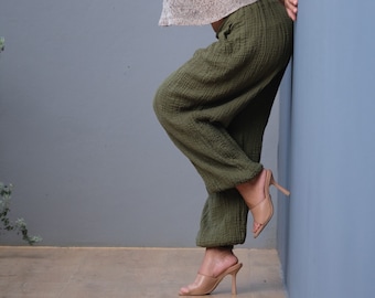 Luxe cotton Pants / Stretch Fully // Yoga Pants //Baggy pants // Hemp Pants // Women’s Pants // Cotton Pants // Harem Pants // Pants //