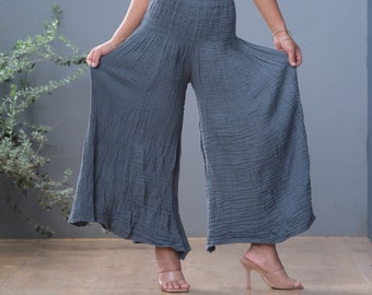 Palazzo Pants // Boho Pants // Baggy Pants // Natural Cotton Yoga Dance Movement Bottoms // Sing// Soar // Float // Dance // Pie Pants