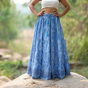 Cotton gauze skirt / Long Skirt / Maxi Skirt / Long Boho Skirt / Full Length Skirt / Cotton Skirt / Modest Skirt / Women's Skirt / Skirts