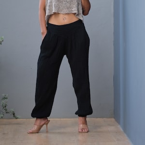 Cotton Gauze Boho Pants: Hippie Festival Palazzo Style