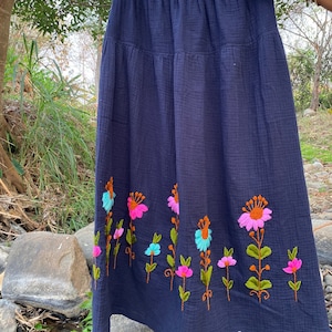 Handbestickter Rock / Baumwollrock / Maxirock / Boho Rock / Langer Rock / Baumwollrock /Frauen Rock / Hippie Rock / Blume /