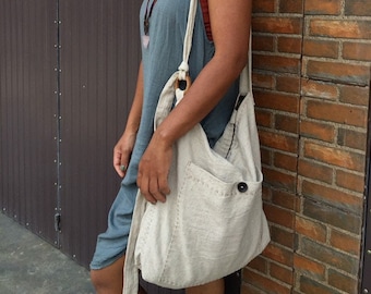 Linen Bag/ Shoulder Bag / Tote Bag / Vintage Boho Bag / Linen hobo Bag /Messengers Bag / Crossbody Bag For Women's / Women's Summer bag