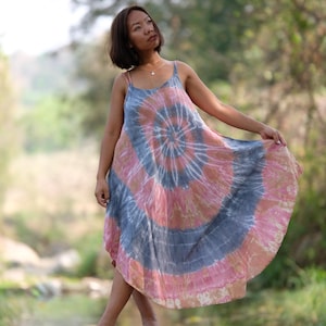 Blue Tie DyeDress/Boho Dress/Long Floral Dress /Bohemian Dress/Beach Dress// Sexy Dress/Maxi Summer Dress/Back open Dress/Gypsy Dress/