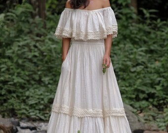 off the shoulder boho dress