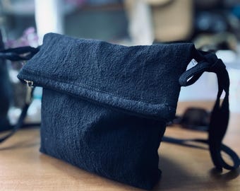 Black Crossbody Bag: Hippie Hobo Bag