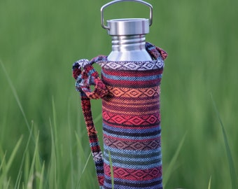 Flaschenhalter / Crossbody Flaschentasche / Wasserflaschenhalter / Boho Flaschentasche / Geschenk für Sie / Gehäkelte Flaschentasche / Flaschenträger /