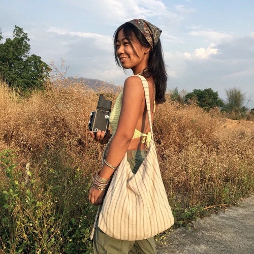 Linen Crossbody Hobo Bag: Boho Summer Messenger