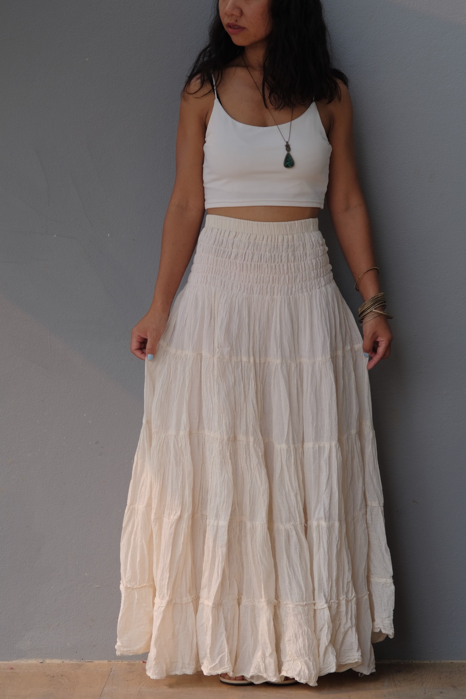 Cotton Gauze Skirt / Long Skirt / Maxi Skirt / Long Boho Skirt Etsy