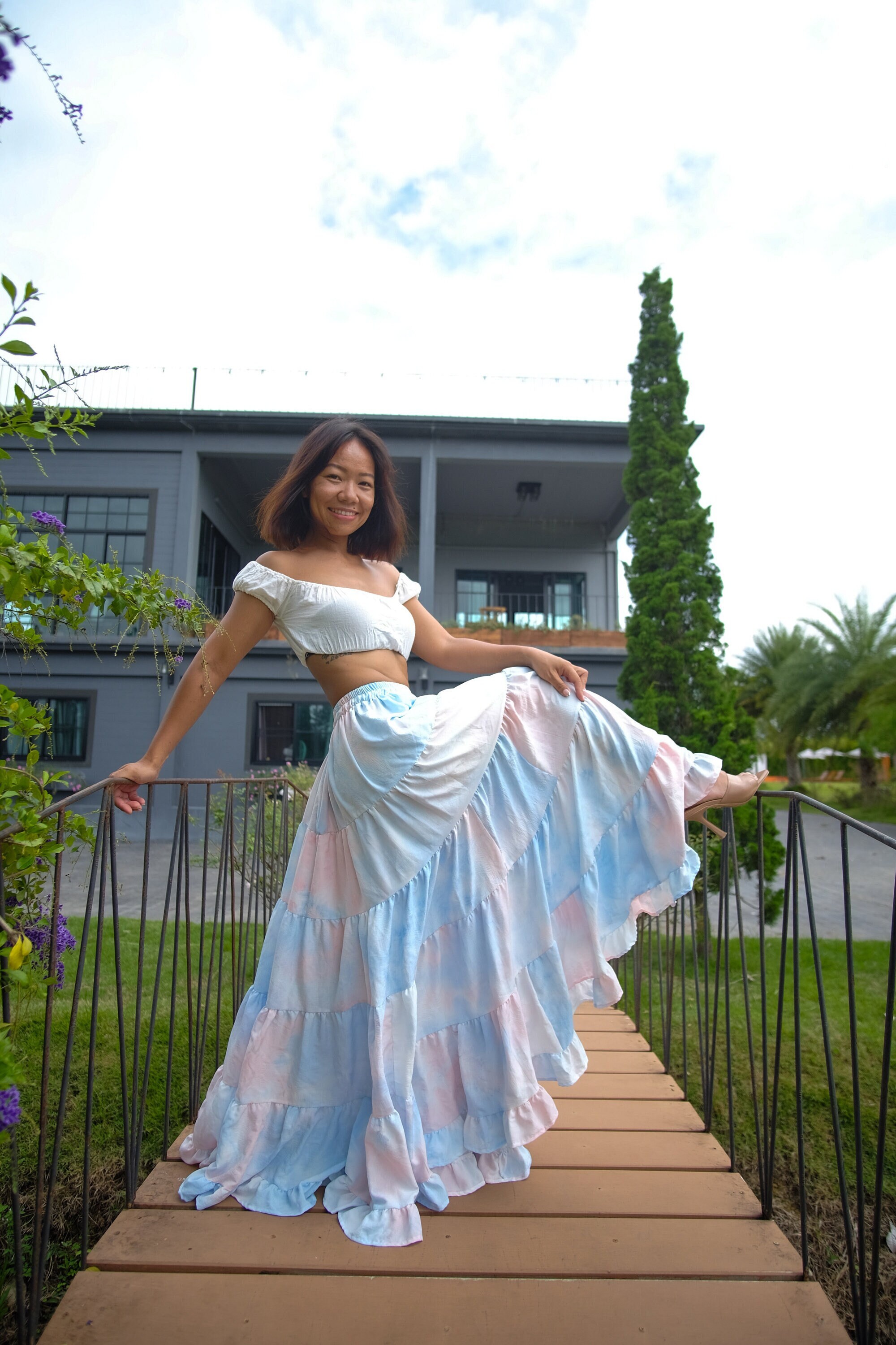 Net tiered skirt cheap