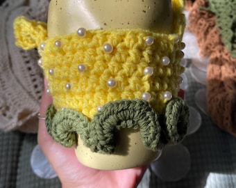 Funda para taza de café / Ganchillo / Fundas para vasos / Hechas a mano / Fundas para vasos térmicos / Regalo / Para ella