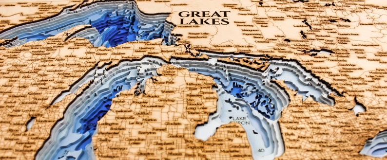 Great Lakes map file Multilayer Map DXF Map Dxf Cdr Map SVG | Etsy
