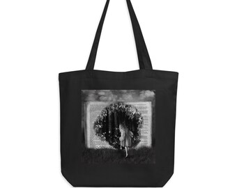 Insania eco bag walking into a book <3