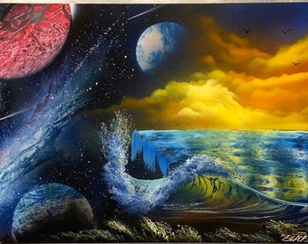Galaxy Beach Spray Painting