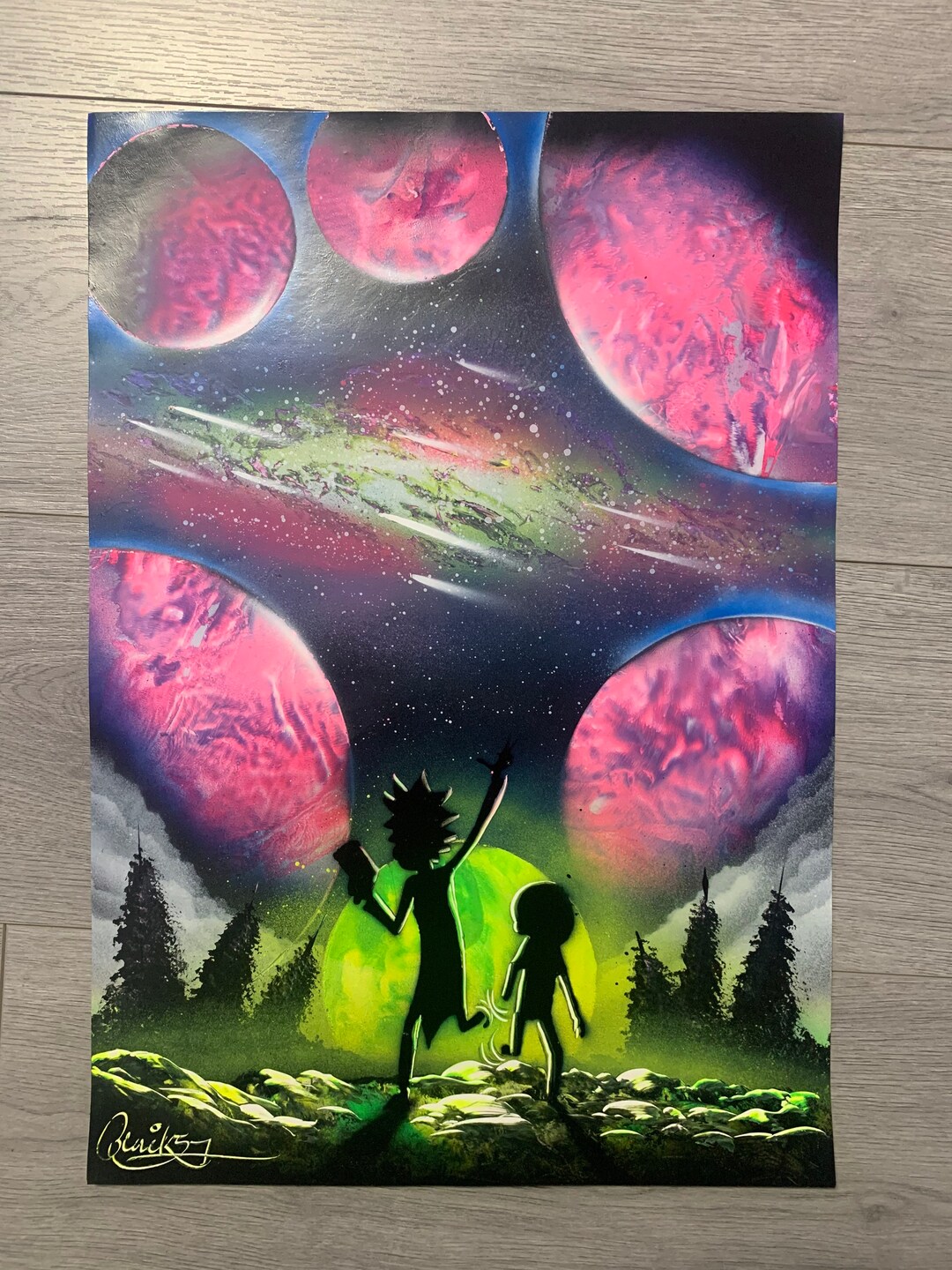 Blacklight Spray Painting Etsy