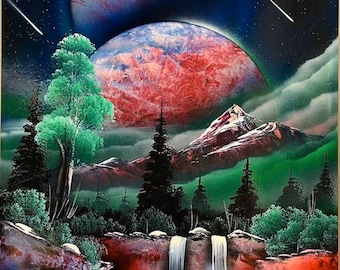 Pink Moon - Spray Paint Art