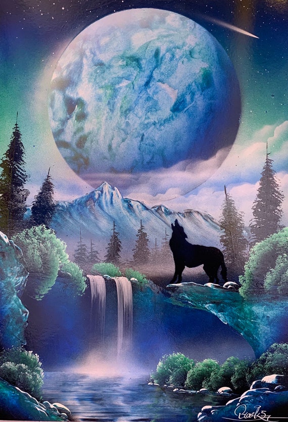 Wolf - Spray Paint Art - Etsy