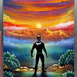 Black Panther Spray Painting /Spray Paint Art/Marvel Art / Black Panther Painting / Superhero Art / Black Panther/ Wakanda/ Chadwick Boseman