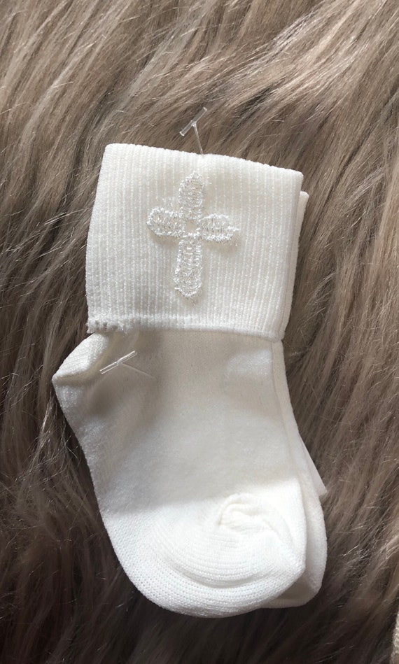 ivory christening socks