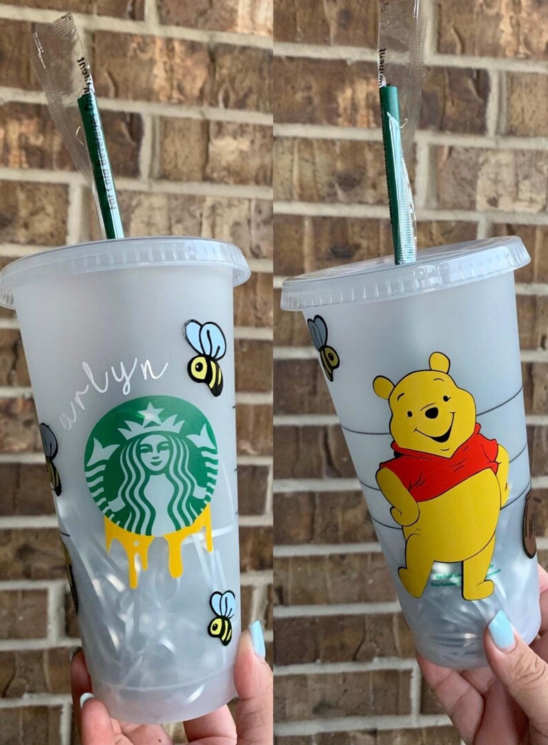 Winnie the pooh inspired cup Starbucks cold cup Gift Idea