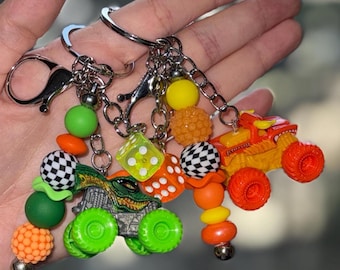 Monster Truck Keychain // Backpack Charm for Kids // Dangle Accessory
