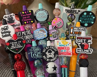 ADULT Humor Pens // Sassy & Sarcastic Adult Pens // DIY Pens // Beaded Pens // Funny Gifts // Humor Gifts // Pens for Adults