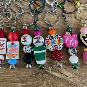 Beaded Teacher Keychain: Teacher Appreciation Gift