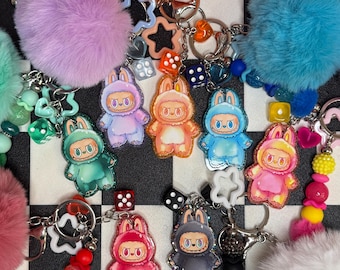 RESTOCK: LABUBU Inspired Keychains // Acrylic Labubu Keychain // LAFUFU Acrylic Keychains // Backpack Charms // Purse Charms