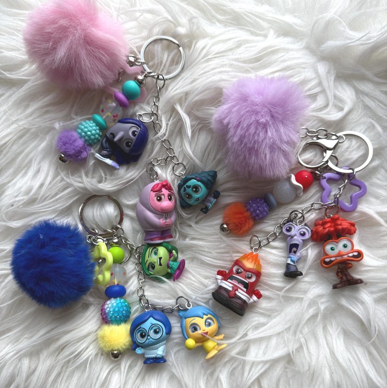 Emotions Character Keychain: Dangle Backpack Charm With Characters - Etsy