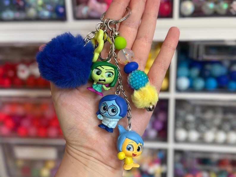 Emotions Character Keychain: Dangle Backpack Charm With Characters - Etsy