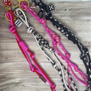 Y2K Paracord Bag Charm Keychain: Handmade Dice Accessory