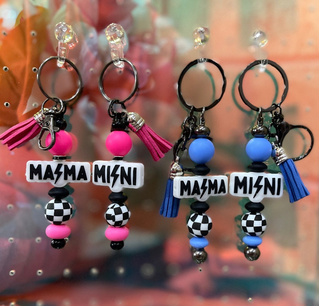 Mama & Mini Beaded Keychain Set: Edgy Mom Gift - Etsy