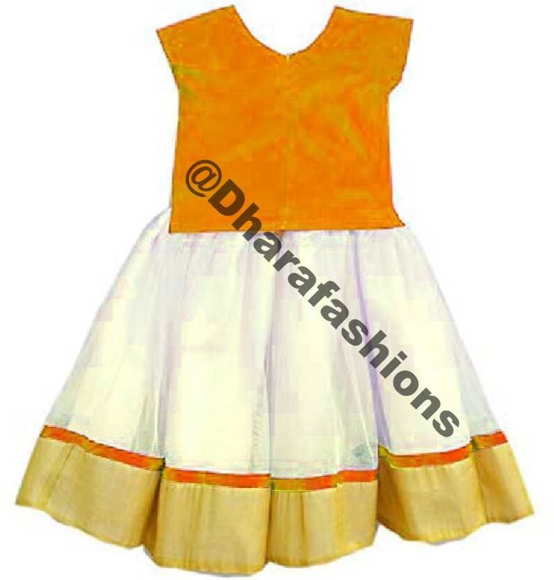 South Indian White & Pavadai Pavadai Designer Girls Lehenga | Etsy