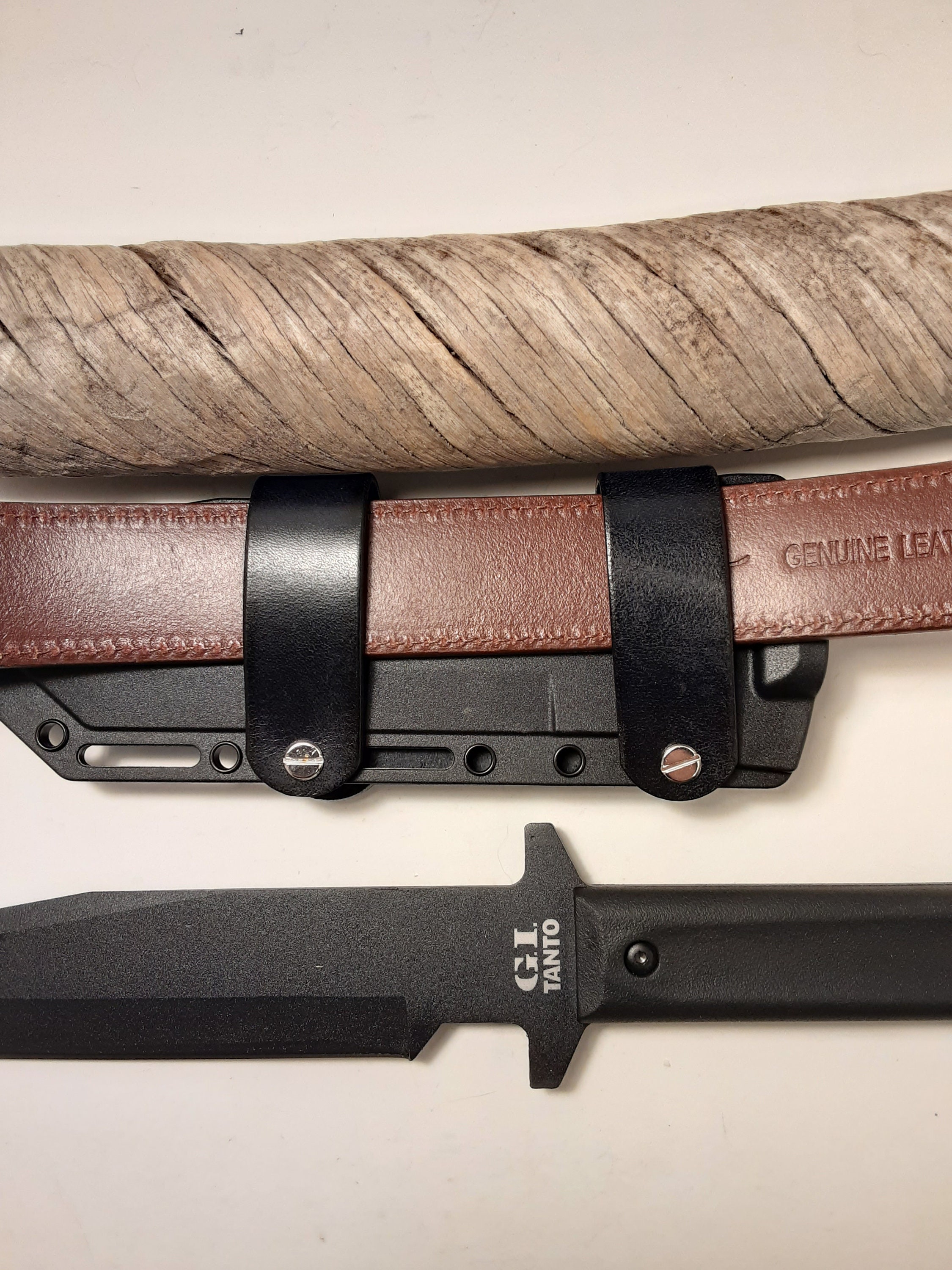 Leather & Kydex Drop Leg for Cold Steel GI Tanto (no Knife Or