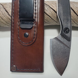 Custom leather Clip Carry sheath for Gerber Stowe