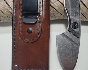Custom leather Clip Carry sheath for Gerber Stowe
