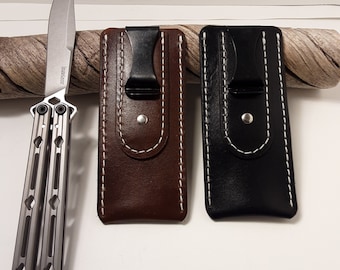 Leather pocket slips for the KERSHAW LUCHA butterfly knife.Knife not included