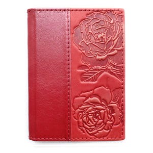 Genuine leather document passport cover case holder natural leather case