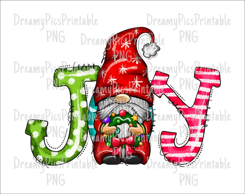 Christmas joy gnome png file