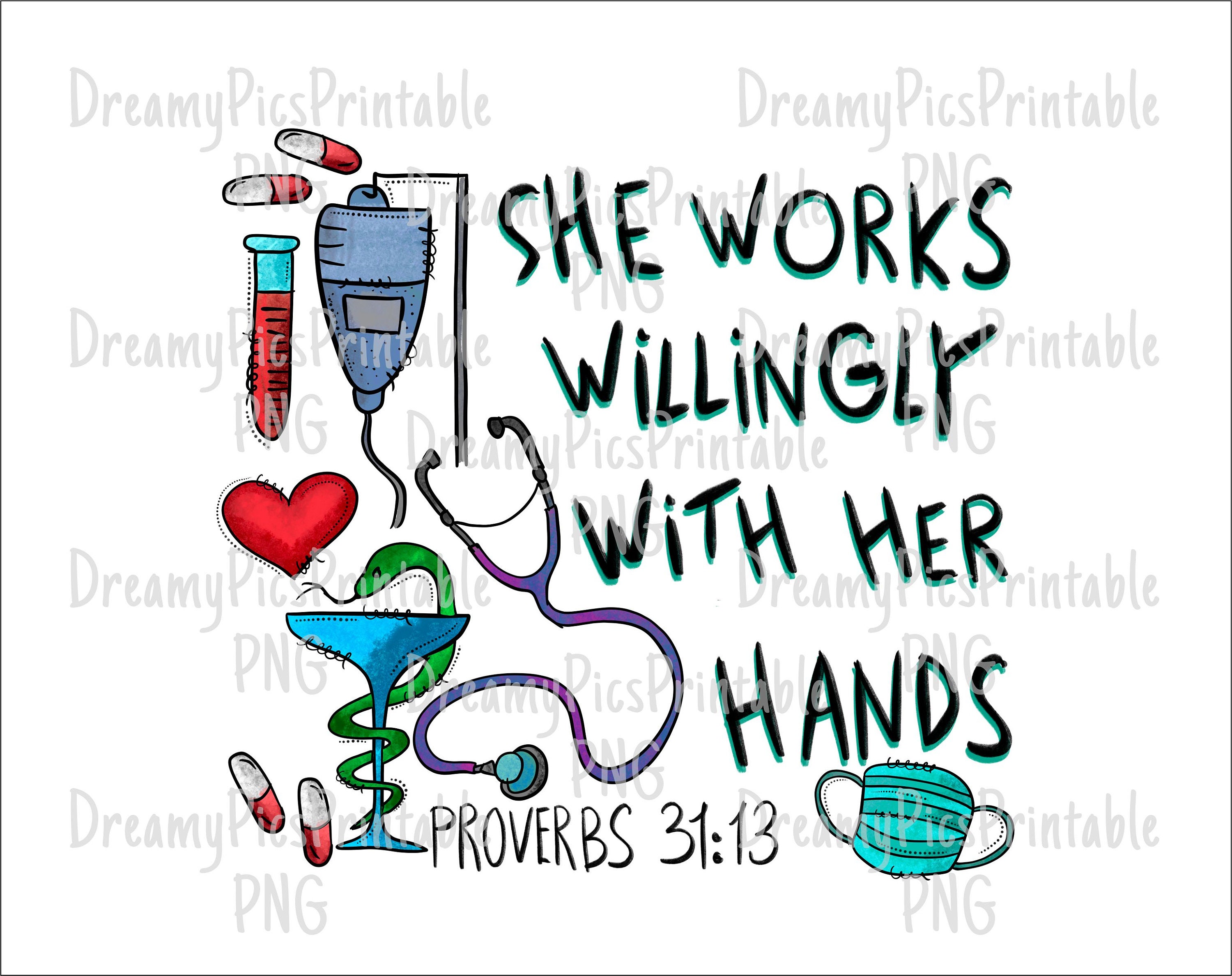 She works willingly with her hands png file proverbs 31:13 | Etsy