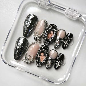 Custom Handmade KPOP Press On Nails Kpop Concert GelX - Custom Design Order