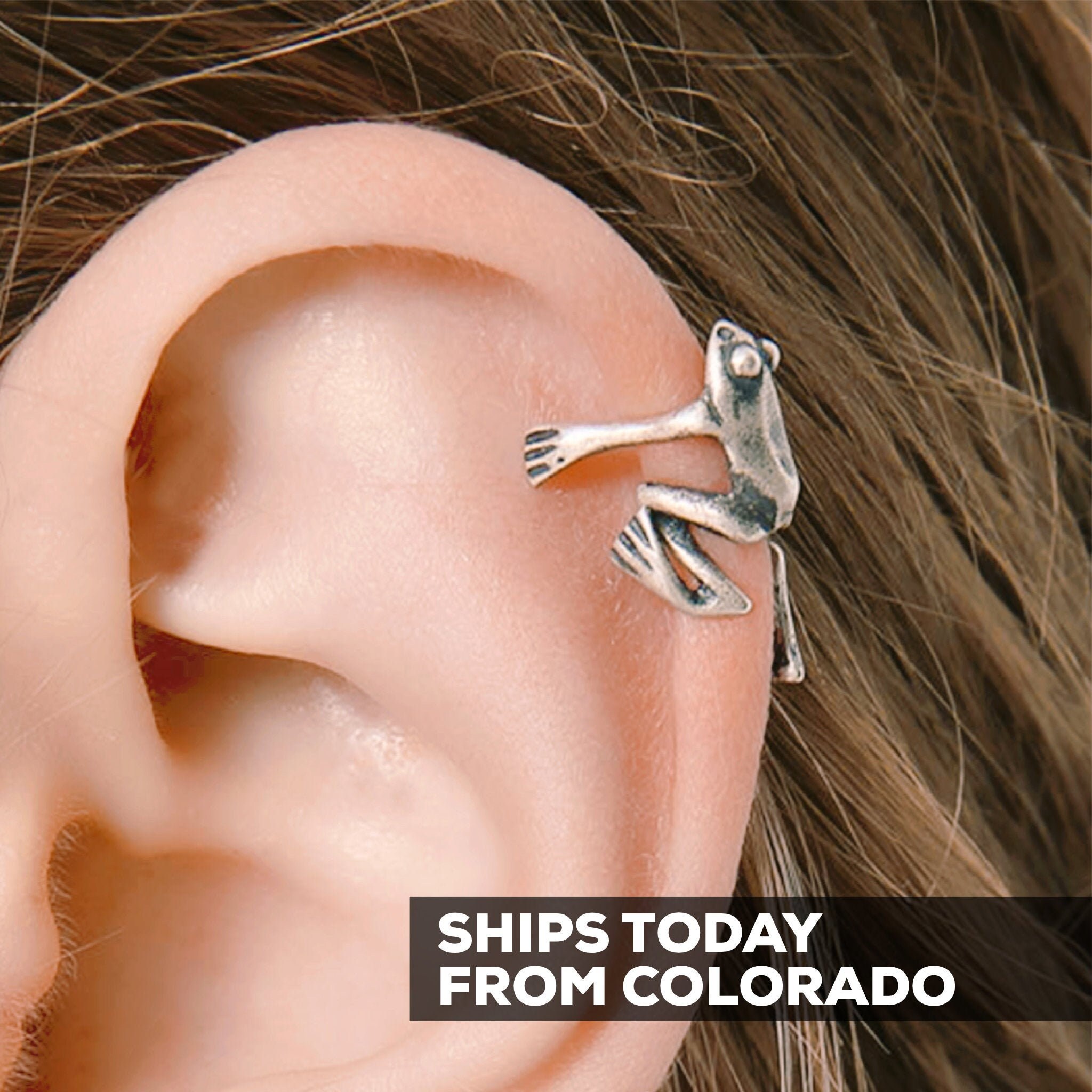 Tree Frog Ear Cuff Fake Cartilage S925 Sterling Silver Etsy