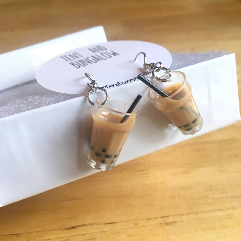 Boba Earrings Bubble Tea Earring Boba Tea Jewelry Food Etsy