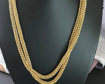 Vintage Crown TRIFARi Gold tone Franco Chain 35”.Excellent Vintage Condition.