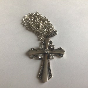 Vintage 925 Silver Cross Necklace