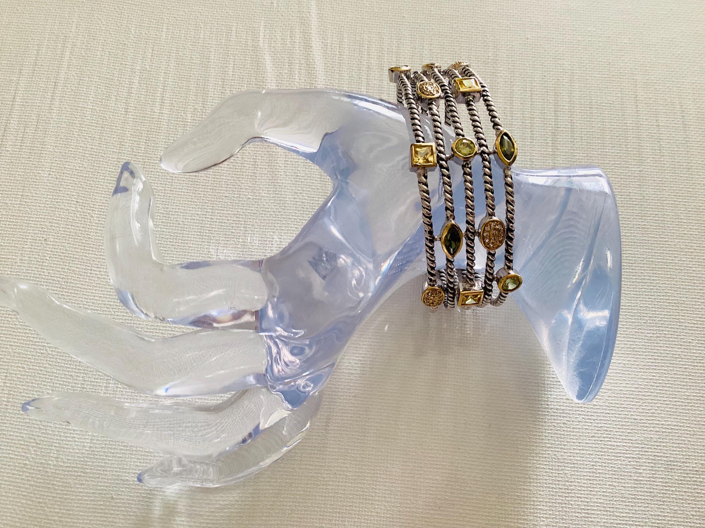 Park Lane All That Cuff Bracelet- Canary, Olivine, Clear Czs